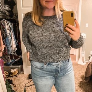 Black and white crop sweater